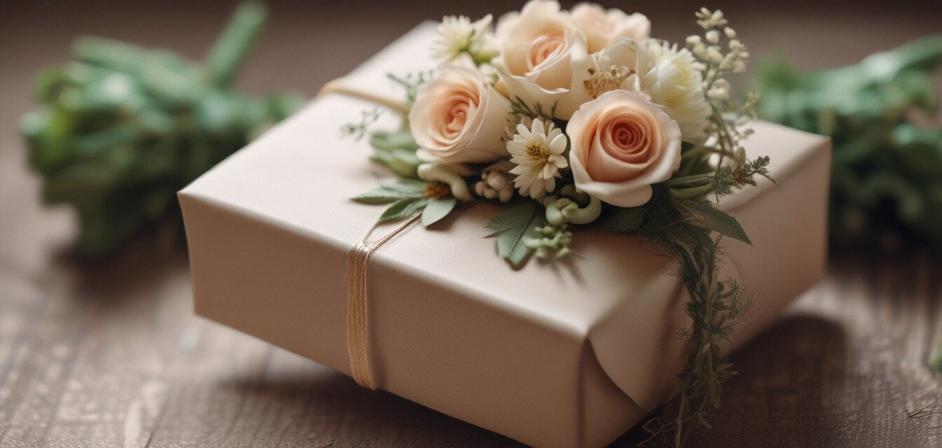 Wrapped wedding gift presentation